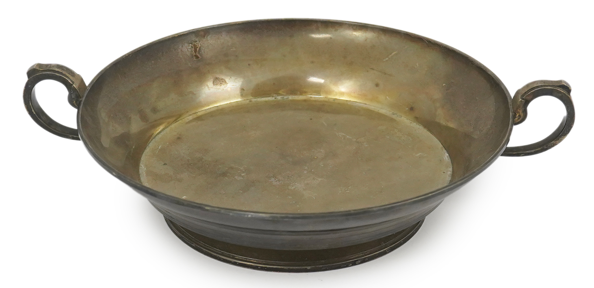 A George V silver shallow two handled bowl, by William Bruford & Sons Ltd